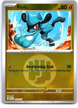 Riolu (Energy Symbol Pattern) 112/217 Ascended Heroes Pokemon Reverse Holo NM - Image 1