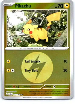 Pikachu (Energy Symbol Pattern) 055/217 Ascended Heroes Pokemon Reverse Holo NM - Image 1
