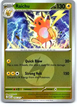 Raichu (Energy Symbol Pattern) 056/217 Ascended Heroes Pokemon Reverse Holo NM - Image 1