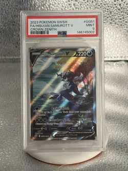 2023 Pokemon Crown Zenith Galarian Gallery Hisuian Samurott V GG51 PSA 9 - Image 1