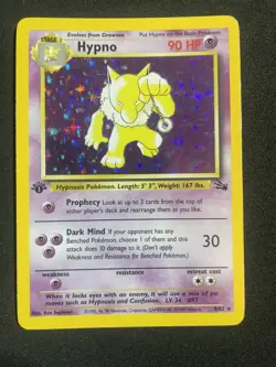 Hypno 8/62 Fossil 1st Edition Holo Rare Holo POKEMON 8/62 MP - Image 1