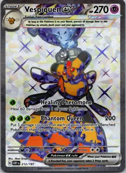 Vespiquen ex 212/197 Ultra Rare Obsidian Flames Pokemon Near Mint - Image 1