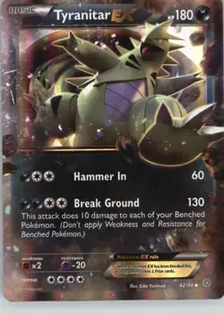 Tyranitar EX 42/98 Holo EX Rare Ancient Origins Pokemon MP - Image 1