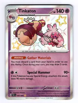 2024 Pokemon Paldean Fates Tinkaton #167 Shiny Rare NM - Image 1