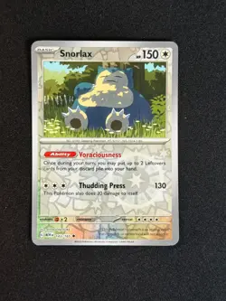 Snorlax 143/165 Uncommon 151 Pokemon Reverse Holo Near Mint - Image 1