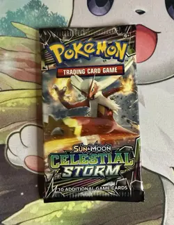 Pokemon TCG Sun & Moon Celestial Storm Sealed Booster Pack Art Set (4 Packs) - Image 5