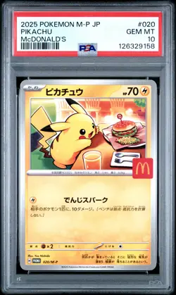 2025 POKEMON JAPANESE M-P PROMO MCDONALD'S #020 PIKACHU PSA 10 - Image 1