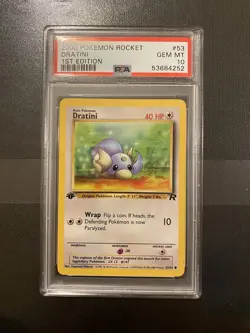 2000 Pokemon Rocket 1st Edition Dratini # 53 PSA 10 - Image 1