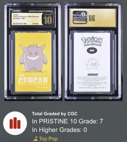CGC PRISTINE 10 Pokemon Gengar Sandylion Pokemon Stickers #94 • POP 7 PSA Gem MT - Image 1
