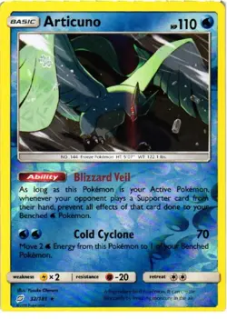 Articuno 32/181 Holo Rare Team Up Pokemon Reverse Holo Near Mint - Image 1
