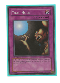 YuGiOh TRAP HOLE 1st Edition LOB-058 Asian English Yu-Gi-Oh! NM - Image 1