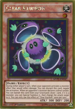 1x (HP) Clear Kuriboh - MVP1-ENG47 - Gold Rare - 1st Edition YuGiOh - Image 1