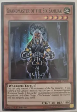 YuGiOh Grandmaster of the Six Samurai Super Rare SPWA-EN009 1st Edition - Image 1
