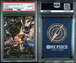 PSA 10 GM 2025 One Piece SP Card OP-13 Luffy 119 Ace 028 Sabo 118 Holo Japanese - Image 4