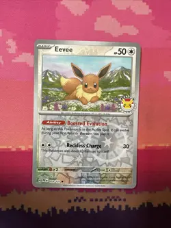 Pokemon Card Eevee Pokemon Day Cosmo Holo Reverse 074/131 Near Mint - Image 1