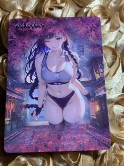 Raiden Shogun GENSHIN IMPACT Goddess Anime Waifu Girl ACG Holo Card Workout - Image 4