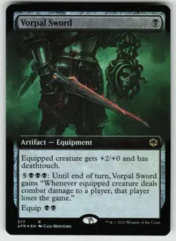 MTG Vorpal Sword (Extended Art) Foil Adventures in the Forgotten Realms # 377 NM - Image 1