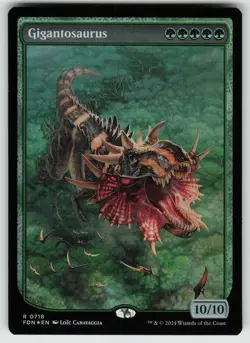 MTG Gigantosaurus (Full Art) Foil Foundations # 718 NM - Image 1