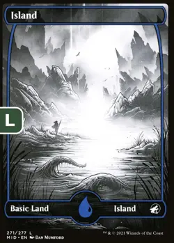 MTG Island Midnight Hunt Basic Land Island NM - Image 1