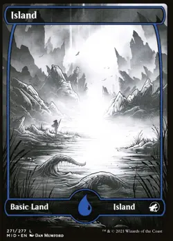 MTG Island Midnight Hunt Basic Land Island NM - Image 2