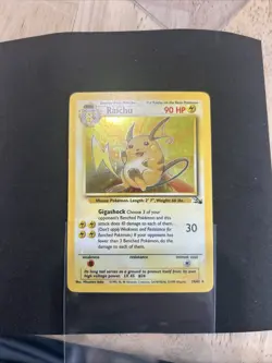 Pokemon TCG Raichu Fossil Holo Rare Card 14/62 NM Condition - Image 1