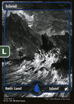 MTG Island Midnight Hunt Basic Land Island NM - Image 1