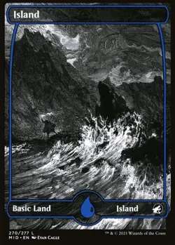 MTG Island Midnight Hunt Basic Land Island NM - Image 2