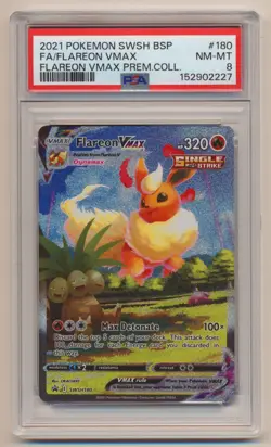 PSA 8 Pokemon Full Art Black Star Promo Flareon VMax SWSH180 NM/MINT! - Image 1