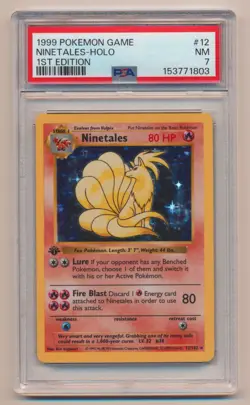PSA 7 Pokemon Base Set 1st Edition Holo Rare Ninetales 12/102 NM NEAR MINT!! - Image 1