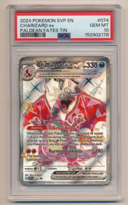 PSA 10 Pokemon Paldean Fates Black Star Promo Charizard EX SVP EN #074 GEM MINT! - Image 1
