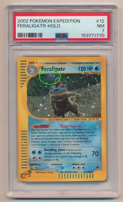 PSA 7 Pokemon Expedition Holo Rare SWIRL Feraligatr 12/165 NM NEAR MINT!! - Image 3