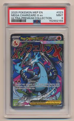 PSA 9 Pokemon Black Star Promo Mega Charizard X EX MEP EN #023 MINT Condition! - Image 1