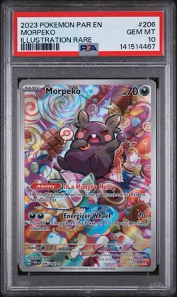 Pokemon Morpeko 206/182 SV04 Paradox Rift Illustration Rare Holo PSA 10 EN 2023 - Image 1