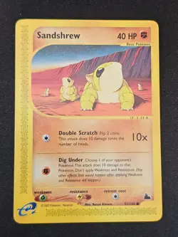 Pokemon TCG Sandshrew 92 Skyridge Mint Near Mint (non-holo) - Image 1