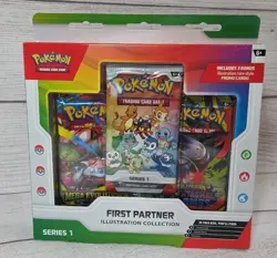 Pokemon TCG First Partner Illustration Collection Series 1 Box 3 Promo + Booster - Image 1