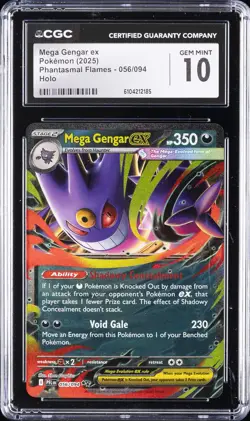 2025 POKEMON PHANTASMAL FLAMES HOLO #56 MEGA GENGAR EX CGC 10 GEM MINT - Image 1