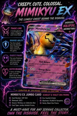 😈 Mimikyu EX SVP 004 Pokemon JUMBO Card NM Black Star Promo PLANETA Yamashida - Image 1