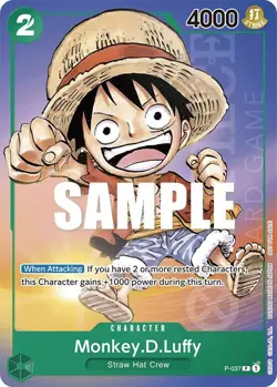 Monkey D. Luffy P-037 PR RARE Gen Con Foil 2023 One Piece Card Game English - Image 3