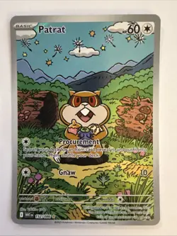 Patrat 152/086 Illustration Rare 2025 Pokemon White Flare Full Art Card NM - Image 1