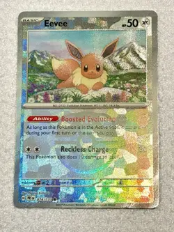 Prismatic Evolutions Eevee 074/131 (Master Ball) Holo Common Pokemon TCG NM - Image 2