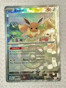 Prismatic Evolutions Eevee 074/131 (Master Ball) Holo Common Pokemon TCG NM - Image 3