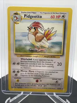 Pidgeotto 22/102 Rare Base Set Unlimited Pokemon Great - Image 1