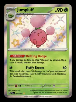 Jumpluff 098/091 SV: Paldean Fates Holofoil Shiny Rare Pokemon TCG - Image 1