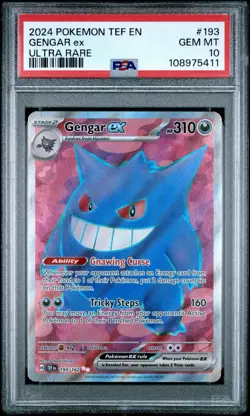 2024 POKEMON TEF EN-TEMPORAL FORCES | ULTRA RAREGENGAR EX 193 PSA 10 - Image 1