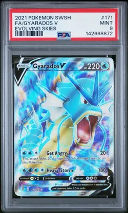 Pokemon Gyarados V (Full Art) 171/203 SWSH07: Evolving Skies Holo PSA 9 - Image 1