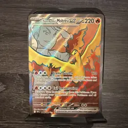 Pokemon Team Rocket's Moltres ex 208/182 SV10 UR Full Art Holo - Image 1