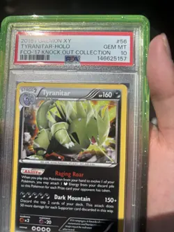 POKEMON XY FATES COLLIDE COSMOS '17 KNOCK OUT TYRANITAR PSA 10 POP 14 NEW CERT - Image 3