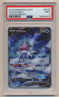 PSA 9 Pokemon Crown Zenith Full Art Suicune V GG38/GG70 MINT Condition!! - Image 1