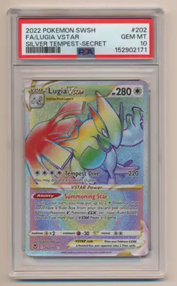 PSA 10 Pokemon Silver Tempest Full Art Secret Lugia VStar 202/195 GEM MINT! - Image 1