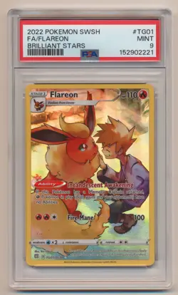 PSA 9 Pokemon Brilliant Stars Full Art Flareon TG01/TG30 MINT Condition!! - Image 1